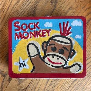 Sock Monkey Tin Lunch Box
